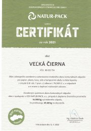 Certifikát o triedenom zbere komunálnych odpadov